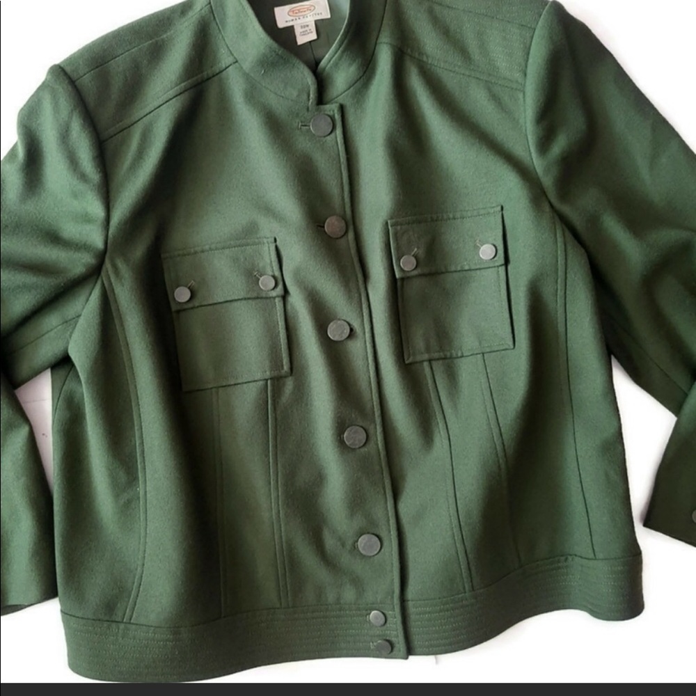 TALBOTS wool green tailored jacket